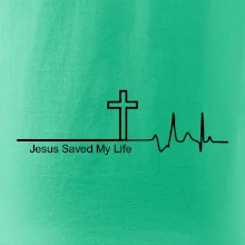Jesus Saved My Life kříž ekg Jesus Saved My Life kříž ekg