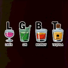 LGBT -  Likér, Gin, Brandy, Tequila