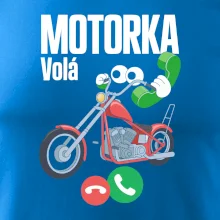 Karikatura motorka chopper volá