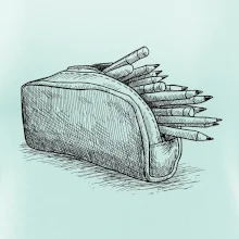 Školní penál kreslený