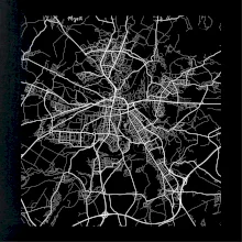 Mapy měst černobílé Plzeň