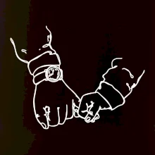 Táta a syn ruce obrys