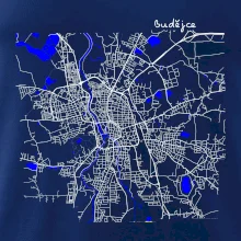 Budějce  - Mapa s vodními toky