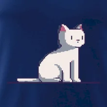 Kočka bílá pixel