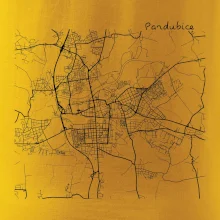 Mapy měst černobílé Pardubice