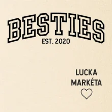 Párové mikiny - Besties (Rok a jména na rukávu)