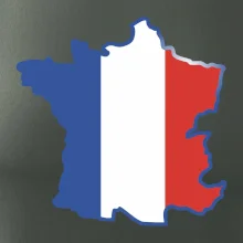 Francouzská vlajka mapa obrys Francouzská vlajka mapa obrys