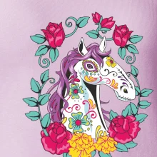 Kůň barevný s květinami