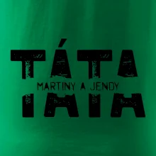 Černý nápis táta a jména dětí