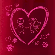Svatba - kreslené srdce