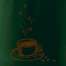 Hrnek plný čerstvé kávy