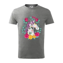 Kůň barevný s květinami