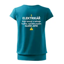 Elektrikář - hlavní jistič - Nápis na zádech