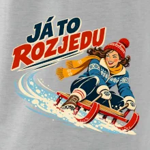 Rodinná vánoční trička - Já to rozjedu máma sáňkování