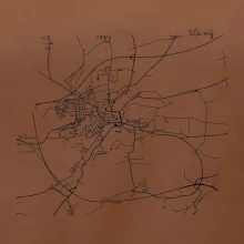 Mapy měst černobílé Slaný