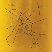 Černobílá mapa Čáslav