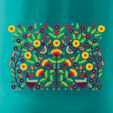 Folklor - barevně kvetiny obdélník