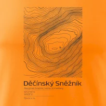 Děčínský Sněžník - vrstevnice v obdélníku