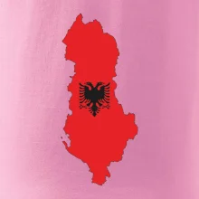 Albánie mapa a znak