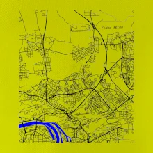 Praha 18200 - Mapa s vodními toky