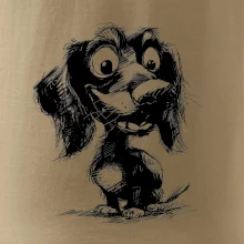 Černobílá karikatura jezevčík