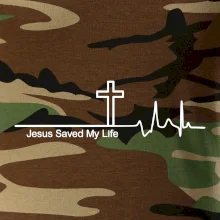 Jesus Saved My Life kříž ekg