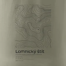Lomnický štít - vrstevnice v obdélníku