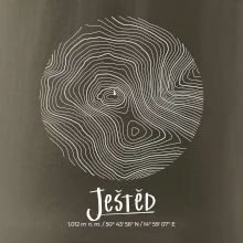 Ještěd - vrstevnice v kruhu