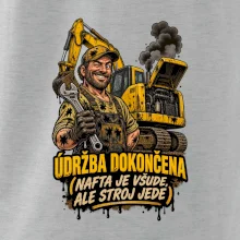 Údržba bagru dokončena nafta je všude