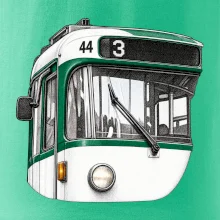 Detail čela T3R SLF tečkovaná perokresba