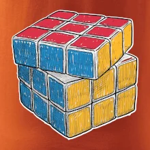 Rubikova kostka kreslená