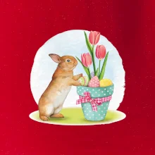 Velikonoční zajíček tulipány