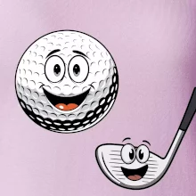 Parové triko - Golfová hůl a míček