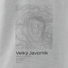 Velký Javorník - vrstevnice v obdélníku