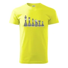 Šachové figurky v řadě - kreslené