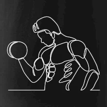 Fitness muž jedním tahem