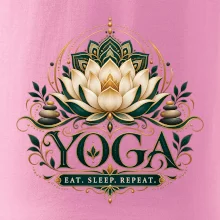 Jógový lotos a mandala eat sleep repeat
