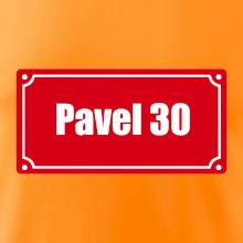 Jméno a věk - uliční cedule - červená