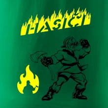 Hasič stojící - nápis hasiči - Velký nápis  na zádech