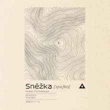 Sněžka - vrstevnice v obdélníku