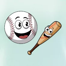 Parové triko - baseballová pálka a míček