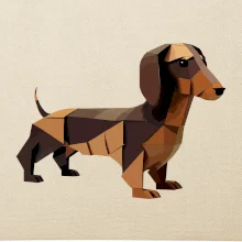 Jezevčík - slepený z papíru