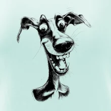 Černobílá karikatura chrt