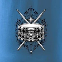 Ornamentální buben s paličkami - černobílý symbol