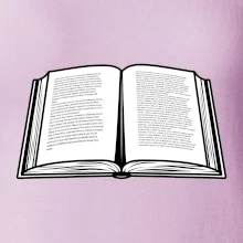 Kniha černobílá otevřená s textem