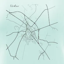 Černobílá mapa Čáslav
