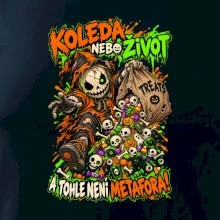 Halloweenský koledník s pytlem strašidelných sladkostí