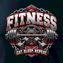 Fitness činka a závaží eat sleep repeat