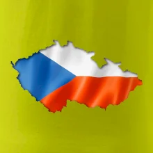 Česká vlajka v obrysu republiky