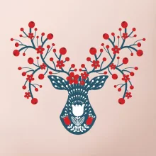 Folklor - jelen s červenými plody